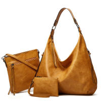 Bolso de hombro de piel sintética para mujer, conjunto de tres piezas, suave - details 50