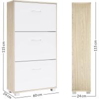 Mueble para 18 Pares Organizador Zapatos 3 Puertas Compacto 115x61x24cm - details 2