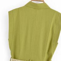 Vestido de diseñador con cinturón sin mangas de color sólido corto simple temperamento 2025 verano nueva ropa de mujer. - details 9