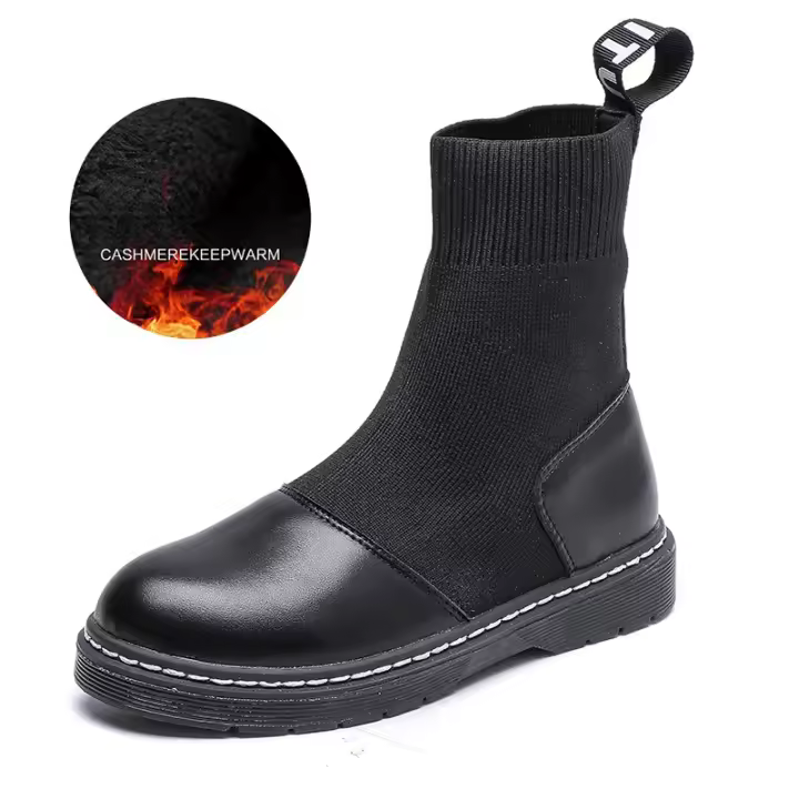 Nuevo estilo británico para niña, botines cortos de suela blanda, botines de tubo bajo con punta redonda para niñas - 1