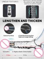 Leten Anillo de manga vibratoria Juguete sexual Cubierta extensora para parejas Eyaculación prolongada Productos eróticos para hombres adultos 18+ - details 6