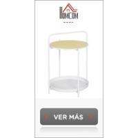 Auxiliares de Salón Modernas Mesas de Centro Redondas con Tapa Extraíble y Estructura Metálica para Dormitorios Ø40x45 cm y Ø35x40 cm Blanco - details 9