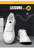 Zapatos casuales de moda de cuero nuevos, zapatillas de hombre con plataforma blanca - details 7