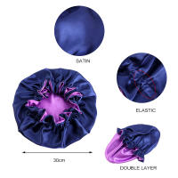 Gorro de Satén de Doble Capa Protección de Cabello de Noche para Mujeres Gorro de Dormir Reversible - details 1