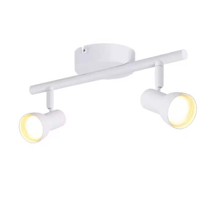 CBJKTX Foco de techo de diseño moderno de 2 llamas blanco GU10 foco de metal 350 °   focos de techo ajustables - 1