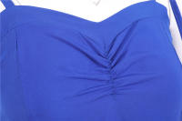 Strapless women summer solid slim a-line midi party dress - details 12