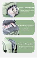 Viajero-Mochila de Viaje Impermeable Con compartimento para zapatos, bolsa de separación de ropa seca y húmeda,con cable USB, 30l - details 4