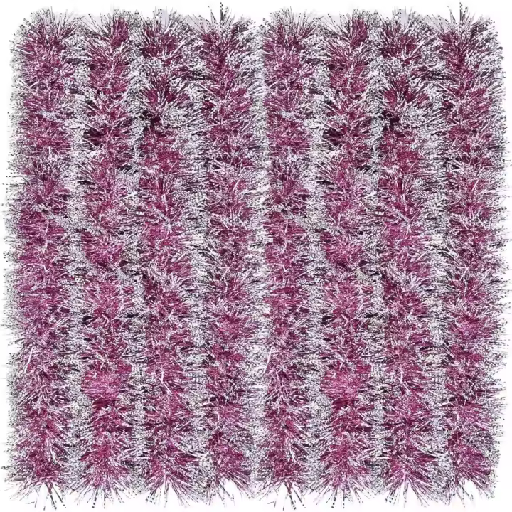 Guirnalda de Navidad Brillante Metálica 39,4 Pies de Adorno Colgante para Árbol de Navidad en Interior y Exterior (Morado) - 1