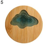 Posavasos de resina epoxi, tapete de bambú rural transparente - details 7