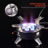 BU B18 18000W Camping de alta potencia con encendido piezoeléctrico Estufa de mochilero de gas de siete núcleos a prueba de viento al aire libre - details 5