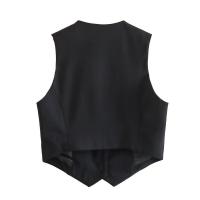 BUNO-Chaleco sin mangas para mujer, chalecos elegantes con cuello en V y una sola botonadura, Tops blancos elegantes - details 9