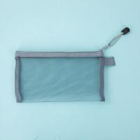 Estuche para lápices con cremallera transparente de nailon, bolsa de papelería transparente de Color sólido, bolsa de maquillaje, Estuche De Viaje, bolsa de almacenamiento de cosméticos de malla - details 8