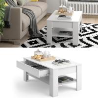 Mesa de centro, mesa central, mesa de sofá, madera ecológica, diseño moderno, estilo nórdico, medidas: 92,2 x 65 cm - details 3