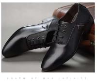 2024 zapatos con cordones puntiagudos de tamaño casual de cuero para hombres de vestir de negocios - details 2
