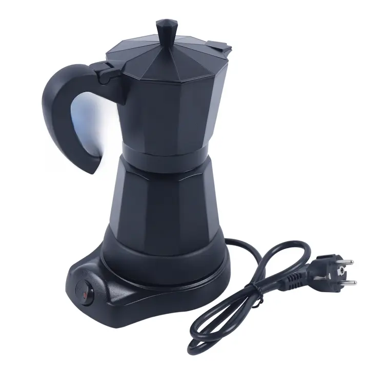 Cafetera eléctrica profesional de 300ml, Espresso, 6 tazas, jarra de Moca, color negro - 1