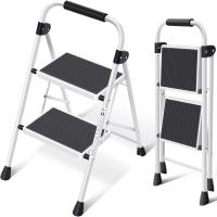 Escalera de Tijera Portátil de Acero 4 Peldaños, Barandilla Ancha Antideslizante, Carga hasta 150 kg, Uso en Hogar, Cocina, Oficina - details 4