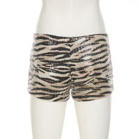 Pantalones Cortos de Lentejuelas Brillantes BUNO Mini Pantalones de Cintura Alta con Estampado de Leopardo Ropa de Calle Impactante - details 11