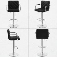 Juego de 2 Taburetes de Bar Altura Ajustable 92-113,5cm Sillas de Bar Asientos Giratorios Diseño Moderno Taburetes Altos Negro - details 34