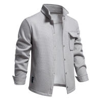 Suéter de manga larga con solapa para hombre, cárdigan con bolsillo, decoración, Color sólido, novedad de otoño e invierno, 2024 - details 17