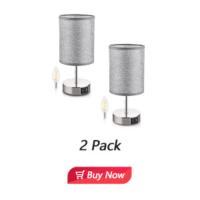 2 Piezas Lámpara de Cabecera, Lámpara de Mesa Táctil Regulable, 3 niveles de brillo, con 2 puertos de carga USB y 2 bombillas E14 regulables, Perfecta para Dormitorio, sala de estar, oficina (Negro) - details 11