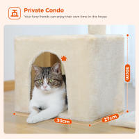 PAWZ Road Árbol para gatos 2 en 1 con poste rascador de Sisal, hamaca, condominio para gatos grande, casa tipo torre para gatos pequeños, tablero rascador para gatos de interior, juguetes para gatos - details 13