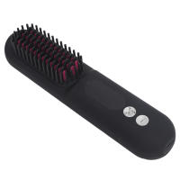 Peine alisador de cabello, cepillo alisador de pelo portátil inalámbrico, pantalla LED, recargable, antiescaldaduras para el hogar - details 0