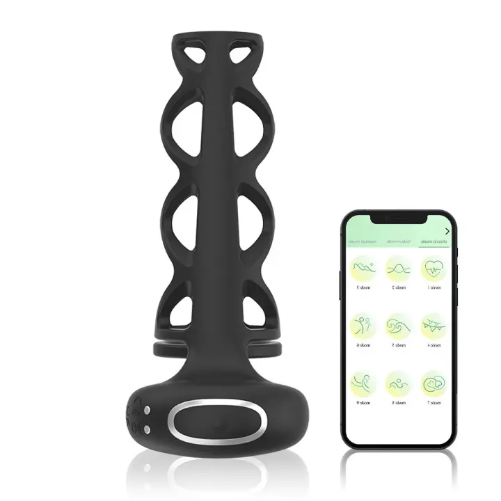 Anillo vibratorio para pene con funda para pene, juguetes sexuales para parejas para adultos para hombres y mujeres, vibrador para pene con control de aplicación 10 modos, mejora de la erección y retraso de la eyaculación - 1