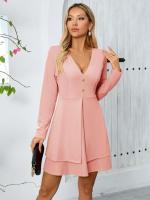 Vestido de Manga Larga para Mujer Primavera Otoño 2025 Color Sólido, Estilo Suelto Vintage XL - details 7