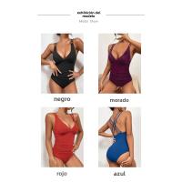 Nuevo 2025 Traje de Baño de Una Pieza con Cuello en V Diseño Sexy para Mujeres, Cubre el Vientre - details 5