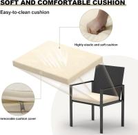 Muebles de jardín de ratán, 4 piezas, muebles de mimbre para patio, 2 sillones, 1 sofá de dos plazas y 1 mesa (negro) - details 20