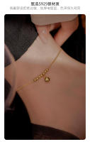 Ficus Tree S Lucky Bead Bell para mujer Simple clásico versátil novedad de verano tobillera joyería de plata - details 4