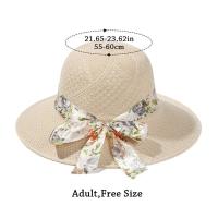 Sombrero de pescador con cinta a la moda para mujer, sombreros de sol informales para mujer, sombrero de paja para playa de verano - details 4