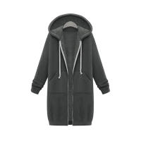 Sudadera con Capucha Larga y Cinturada Abrigo Exterior Casual para Mujeres - details 6