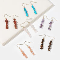 Pendientes de orejas de cristal natural Regalos de mujer Regalos de cumpleaños Regalos de Navidad Pendientes colgantes de amatista Pendientes de cornalina - details 0