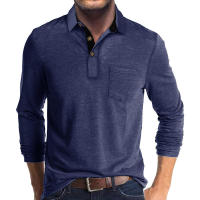 Camiseta Polo Básica de Manga Larga con Solapa para Hombre - details 54