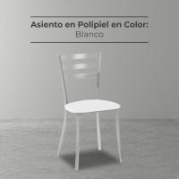 Dos sillas de Cocina, Metal, Blanco, Altura de Asiento 45 cms - details 7