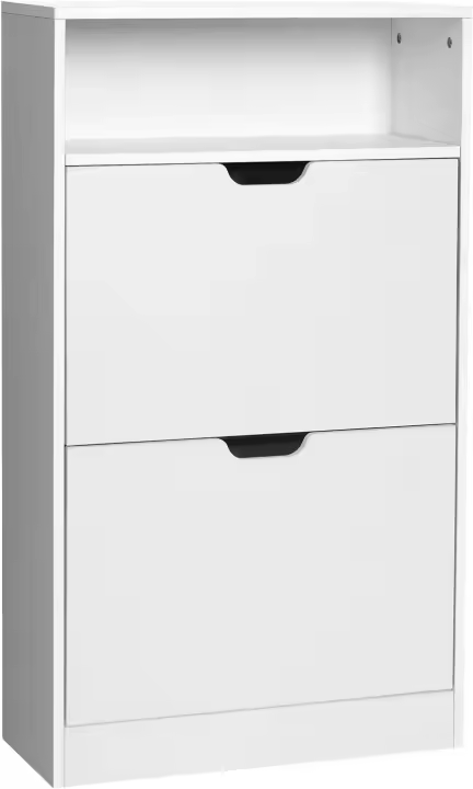 Mueble para Zapatos de 2 Puertas Estante con Compartimento Abierto Separador Ajustable 8 a 12 Pares - 1