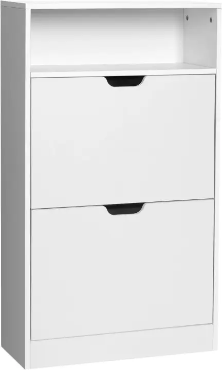 Mueble para Zapatos de 2 Puertas Estante con Compartimento Abierto Separador Ajustable 8 a 12 Pares - 1