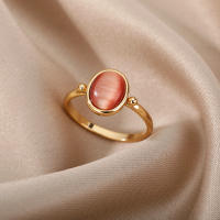Anillo de Acero Inoxidable de Color Oro Joyería Estética de Boda para Parejas Envío Gratis - details 3