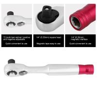 Mini juego de llaves de carraca de torsión, herramienta de reparación manual para vehículo, bicicleta, Kit de llaves de tubo, 1/4 pulgadas, 85MM - details 2