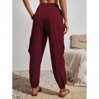 Pantalones de cintura elástica para mujer, pierna con bolsillos, estilo coreano, moda estética clásica - details 10