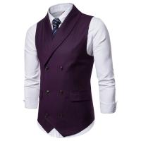 #   4822 Chaleco de traje para hombre, chaleco de vestir de color sólido, chaleco de doble botonadura para hombre, chalecos formales sin mangas ajustados para hombre de talla grande 4XL - details 3