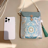 Nueva bolsa de teléfono móvil con bordado de cuerpo cruzado de brocado chino - details 32