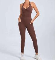 Monos de Yoga sin Costuras Ropa Deportiva Ajustada para Mujeres Leggings de Gimnasio con Bolsillo sin Espalda - details 23