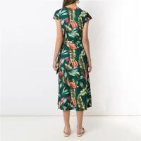 NOVEDAD DE VERANO 2025, vestido de manga corta con cuello en V y flores, falda con estampado Irregular - details 4