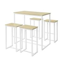Conjunto de Mesa Alta de Bar y 4 Taburetes Muebles Bar Comedor ES - details 7