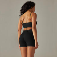 Conjunto Deportivo de Yoga sin Costuras para Mujeres Sports Bra Sin Mangas, Pantalones Cortos - details 11