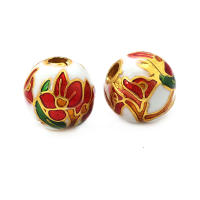Pulseras de Abalorios de Dáfodil de Brasso con Pintura de Aceite 4PCS Accesorios de Joyería DIY Hechos en China - details 6