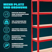 2X Estanterías Almacenaje Metálicas Cargas Pesadas 1750Kg 180x90x40cm Más Altas Rojas - details 8