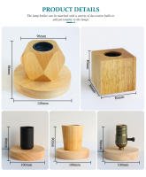 Lámpara de mesa de madera para sala de estar y dormitorio, luz de mesa con Base de madera E27, estilo Retro moderno, con enchufe europeo - details 4